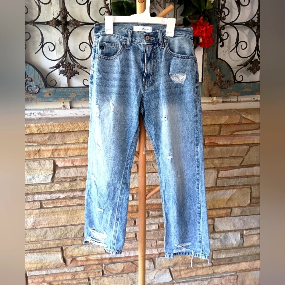 Kancan USA Women's Blue Distressed Jeans_26